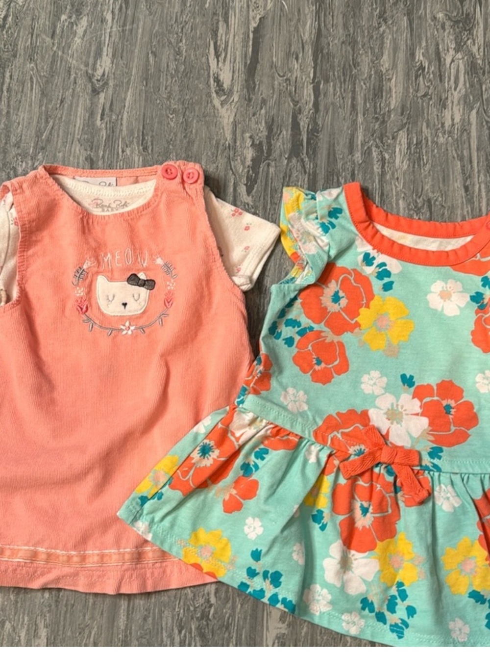 💜3/$15 Adorable 2 Baby Girl Dresses Outfit Bundle 0-3M